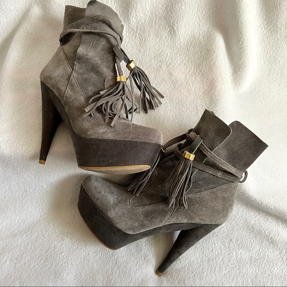 Colin Stuart for Victoria’s Secret Suede Platform Stiletto Booties - Picture 5 of 15
